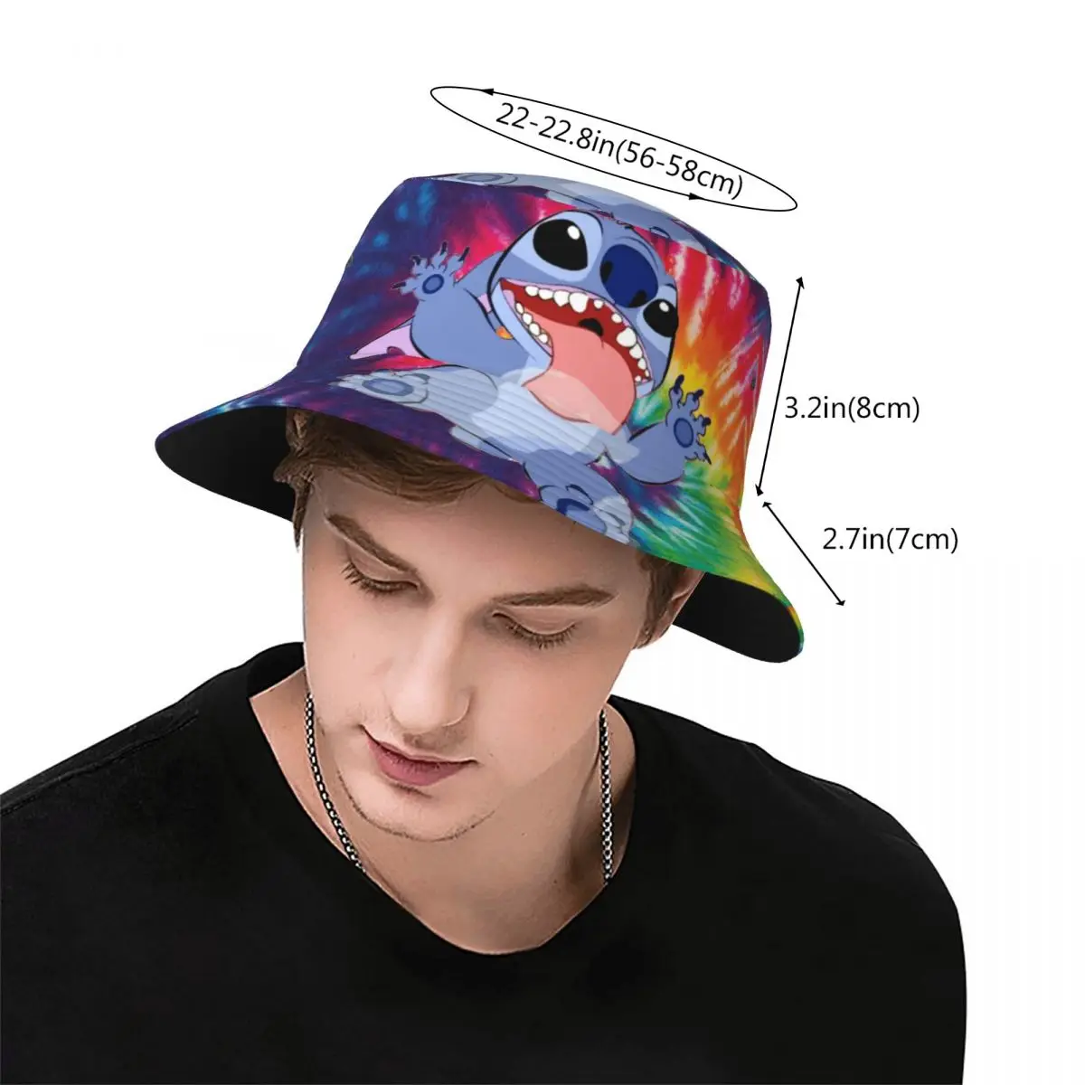 Colorful Stitch Bucket Hat Vocation Getaway Headwear Accessories Fisherman Hats for Outdoor Teen Session Hats UV Protection