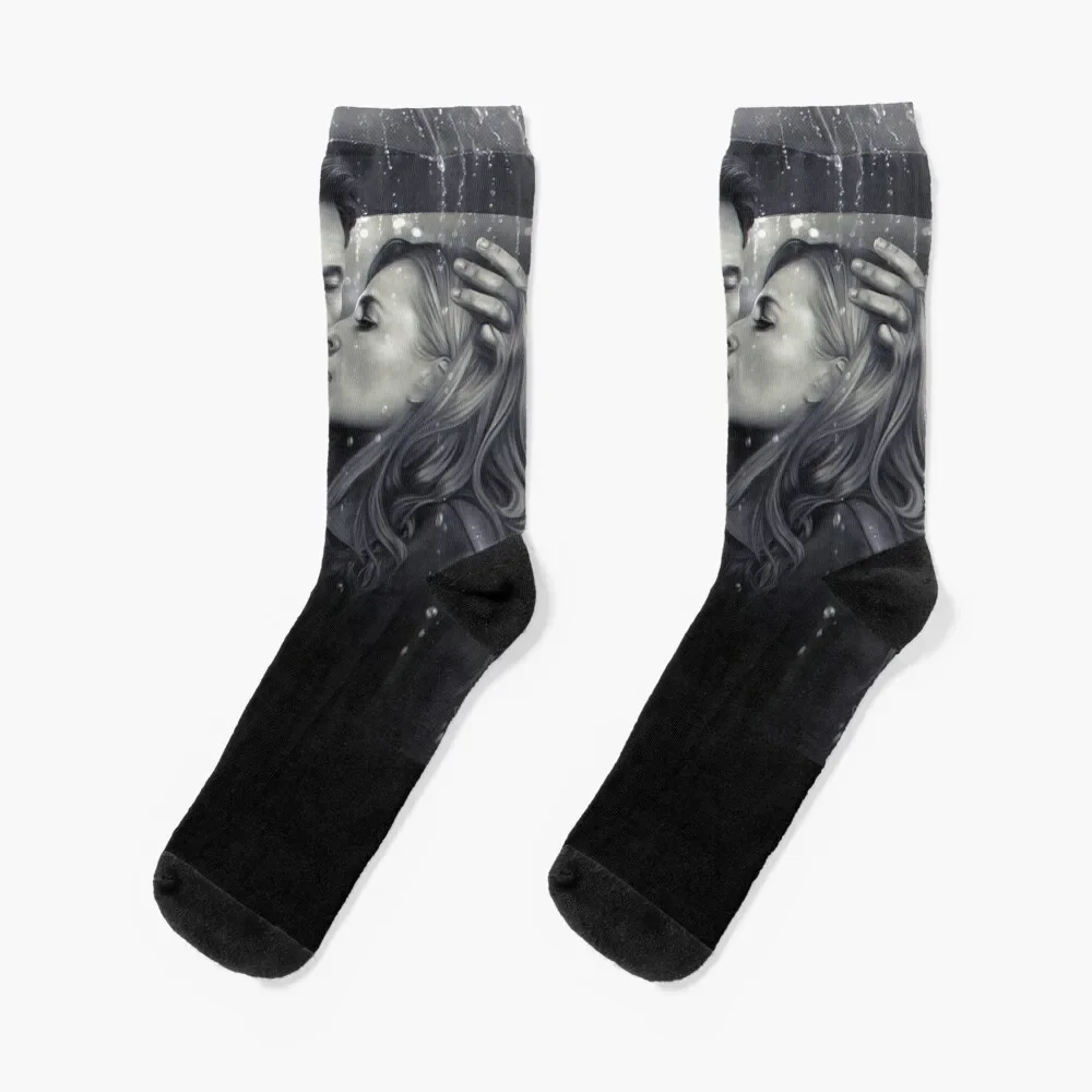 Mulder & Scully: Kiss under the rain Socks cool hiphop Mens Socks Women's