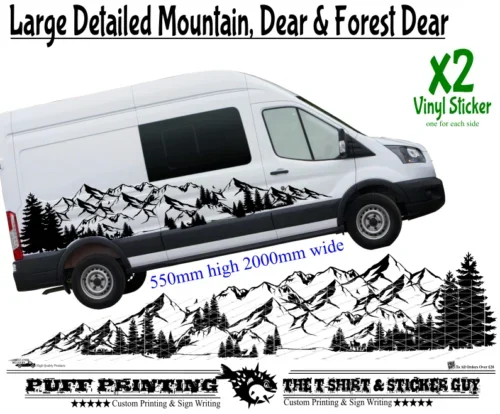 

Mountains Truck Vinyl Stickers Graphics Car Side Decals Fun Camper Off Road Van