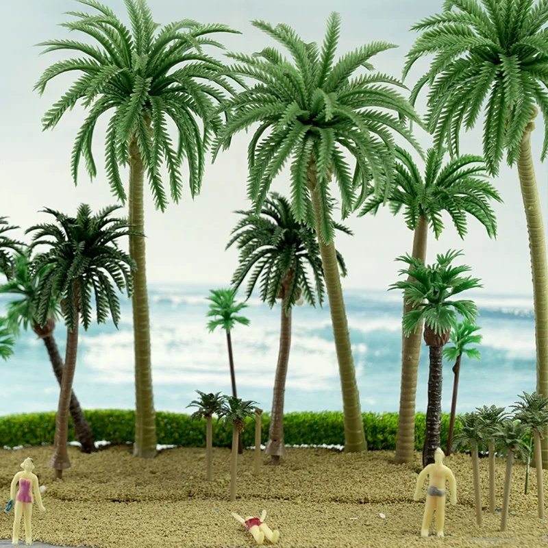 7-16cm Palm Tree Scale Miniature Architecture Plastic Toys DIY Model Making HO N OO Scale for Scenery 4