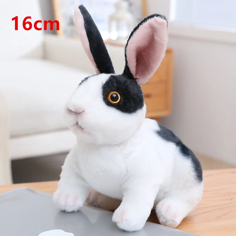 Simulation Kawaii Long Ears Realistic Rabbit Plush Toy Lifelike Animal Stuffed Doll Toys for Kids Girls Birthday Gift Room Decor