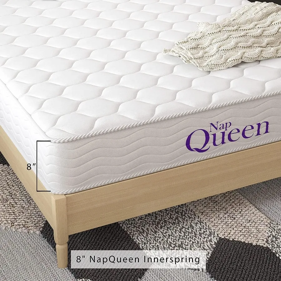 8 Inch Innerspring Queen Size Medium Firm Memory Foam Mattress Bed in a Box for Home Bedroom Use Comfortable Supportive Sleep S