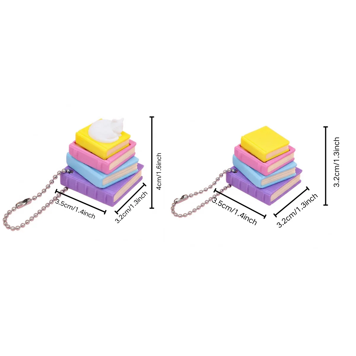 미니 북 타워 클리커 피젯 키체인, 스트레스 해소 ASMR 감각 장난감 3.2cm 3D 프린팅 PLA