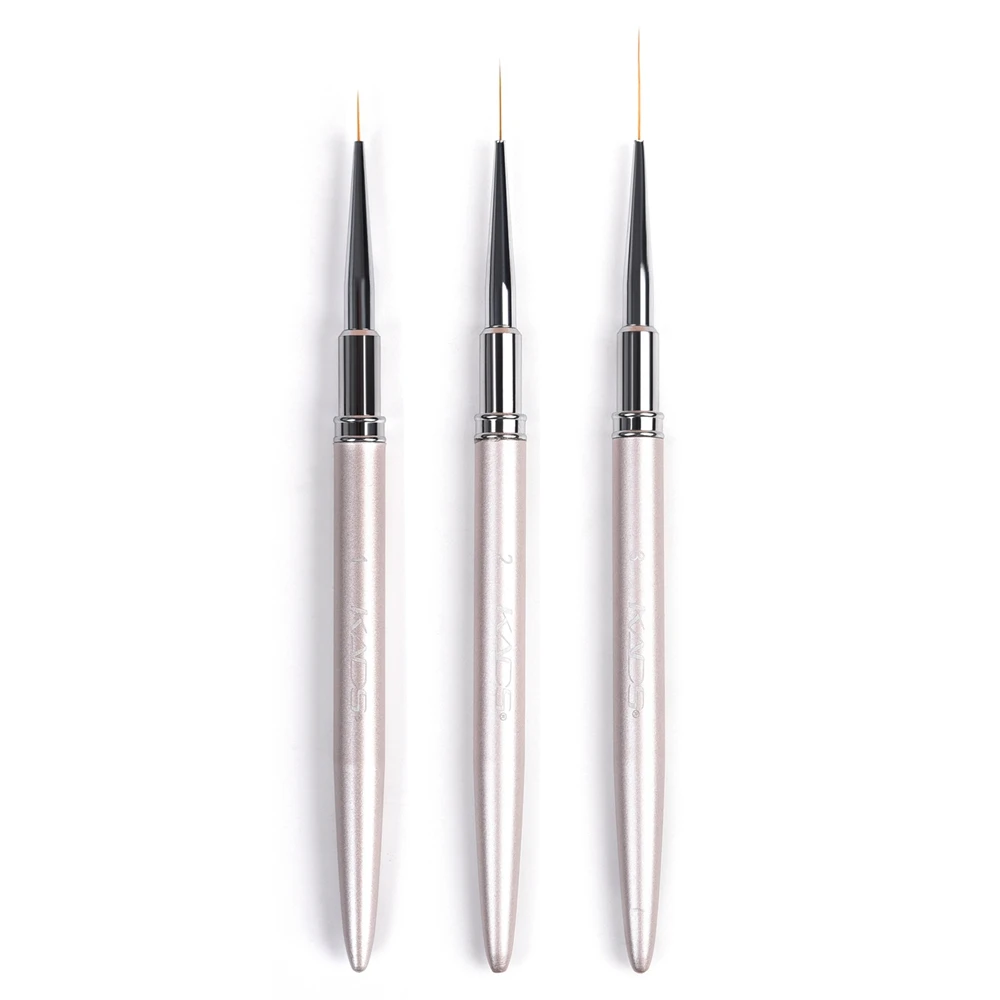 3PcsSetKolinskyNailArtBrushAcrylicUVGelFlowerGridsStripes