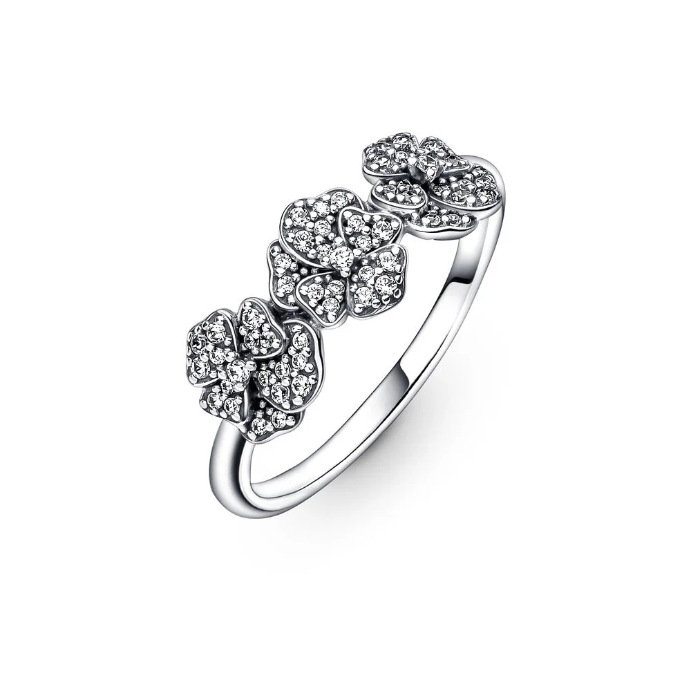 PANDORA Rose Ring, Statement Rose Petals, Clear CZ - Size 54 - American  Jewelry