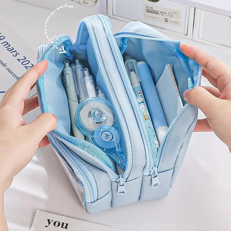 New Simple Pencil Case Large Capacity for School Students - 5