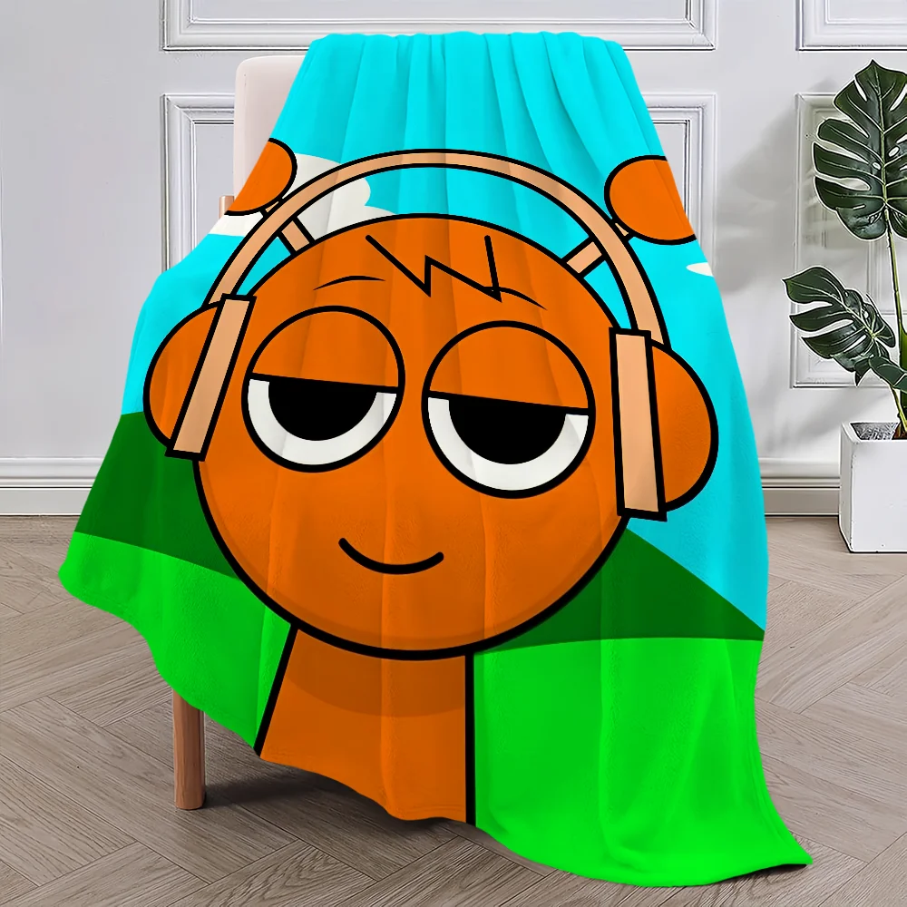 Cartoon S-Sprunki Pattern Incredibox Blanket Plush Nap Sofa rug for Living Room Office Bedroom Birthday Home Travel Kid Gifts 3