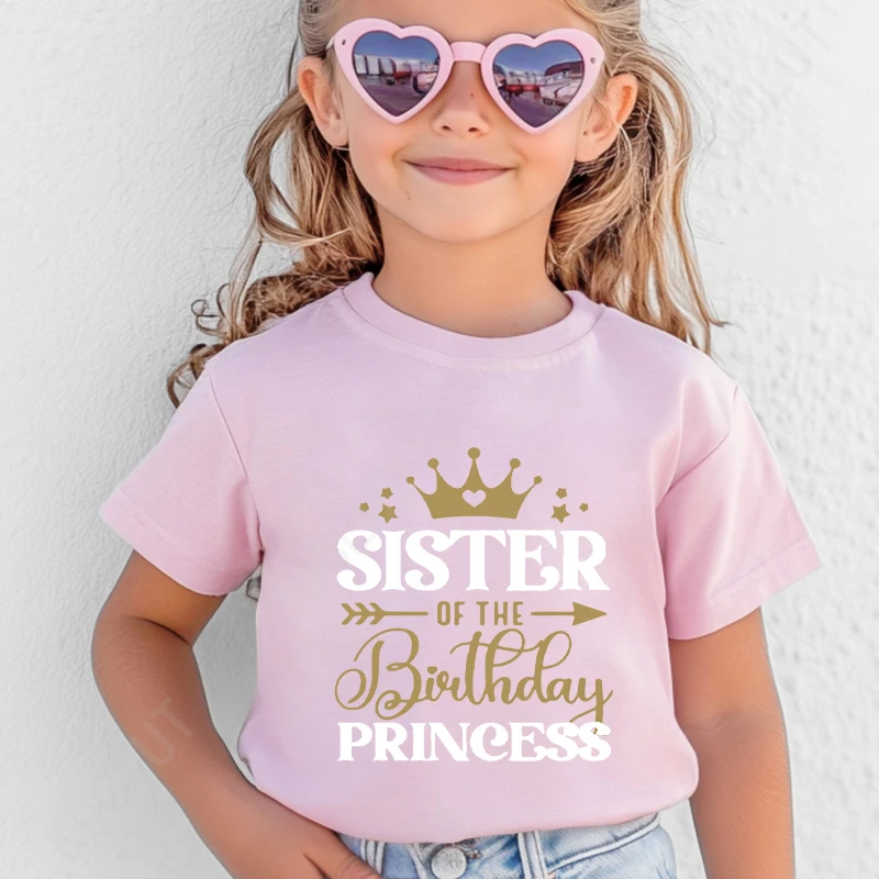 thumbnail image 5 of Camisetas familiares a juego con temática de princesas para fiestas de cumpleaños, camisetas familiares a juego para hermanos, camisetas estéticas Y2k para niños y adultos, 5 of 5