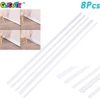 8Pcs 1:6/1:12 Dollhouse Miniature Accessories Molding Wood Trim Skirting Line Wall Panel Waist Lines White Baseboard Top Line 1