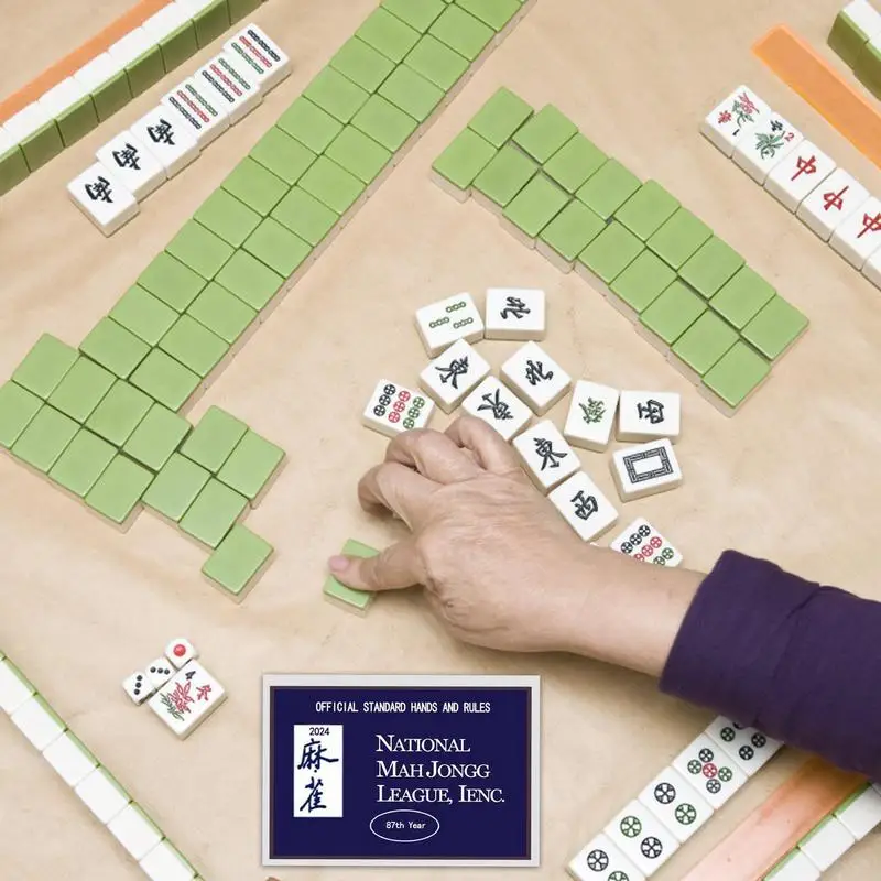 National Mah Jongg League Cards 4 PCS Large Size Mah Jongg League Card Set Mahjong Scorecard With Standard Hands And Rules