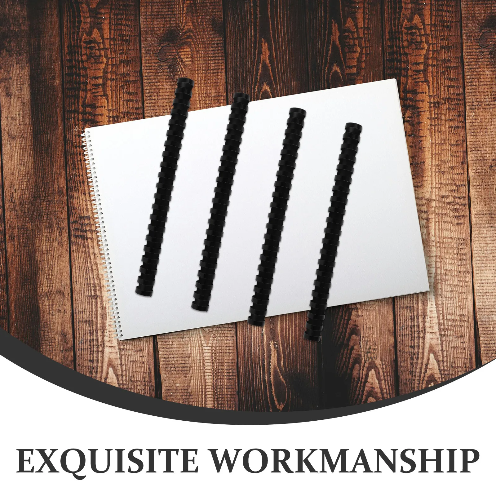 50Pcs 21 링 플라스틱 빗 바인딩 전문 루스 리프 북 바인더 블랙 22Mm 스크랩북 클립 사진 클립 리프 바인더