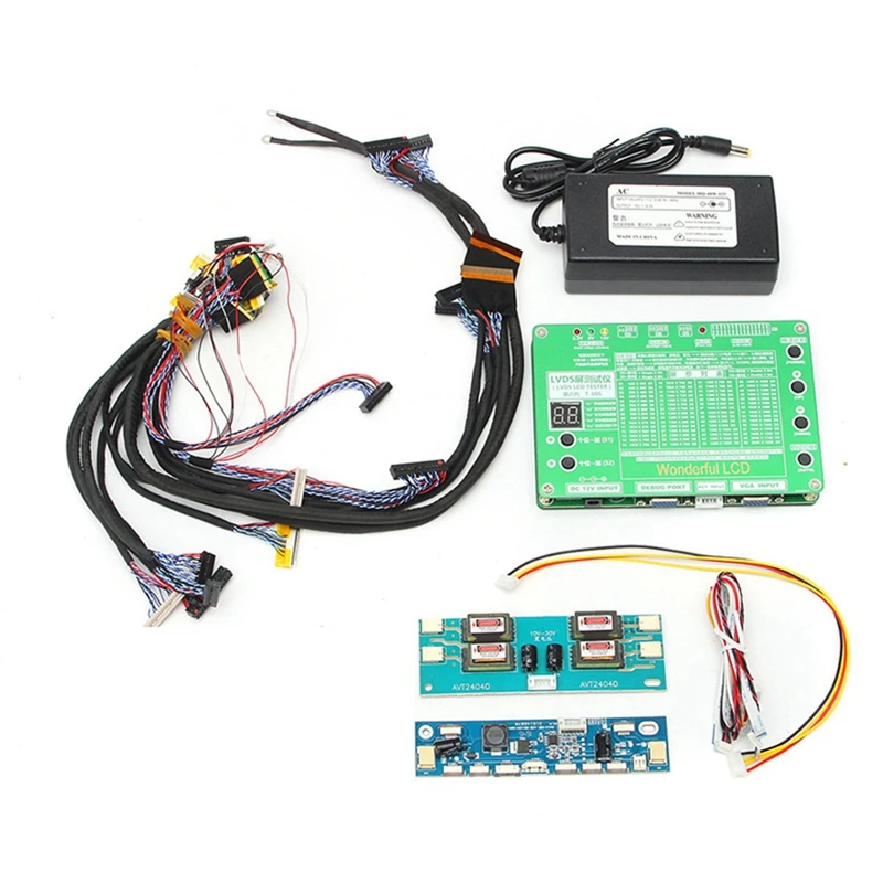 new-laptop-lcd-led-test-screen-tester-14pcs-lvds-cables-inverter-tool-kit-panel