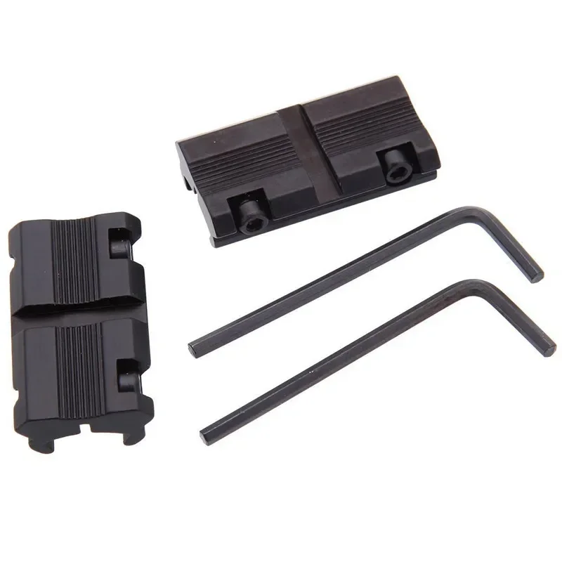 2Pcs Scope Adapter Mount Base 11mm Dovetail to 20mm Weaver Picatinny Rail Mount Converter 9.5mm-10mm Dovetail scope mount adapter