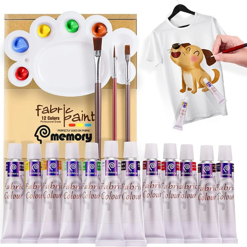 Acrylic Paint, 60ml Tubes with 3 Brushes and 1 Palette - Set of 36