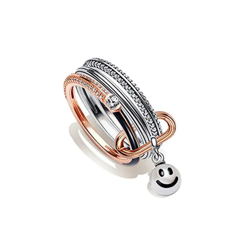 Hot Original Logo 100% 925 Silver Popular Women's ME Lucky Bottle Cap Combination Set Logo Ring DIY Light Luxury Charm Jewelry