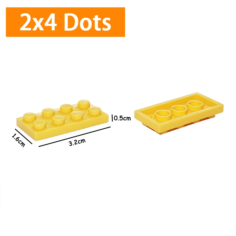 

MOC Assemble Particles 50PCS Size 2x4 Dot Plate DIY Building Blocks 2*4 Figures Bricks Educational Creative Toy for Kid 3020