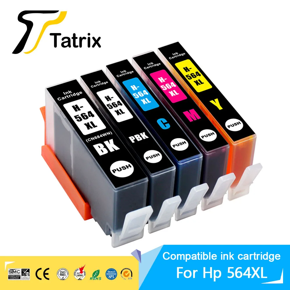 

Чернильный картридж Tatrix для HP 564 HP 564XL, совместимый с HP Photosmart D5445/D5460/D5463/D5468/C5324/5520 6510 7510 7520
