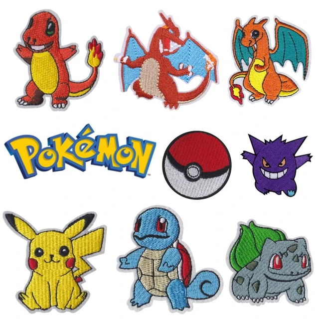 New 33 Style Pokemon Cloth Patch Charzard Pikachu Clothes Stickers Sew On  Embroidery Patches Applique Iron On Clothing Diy - Sticker - AliExpress