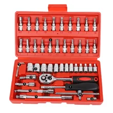  New low price 46/53Pc Auto Repair Impact Socket Set Car Repair Tool Box Multi-function Socket Ratchet Wrench Tools Canvas 