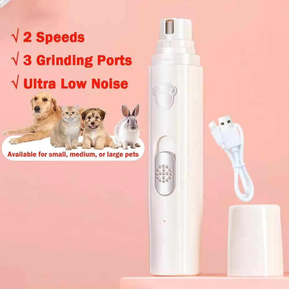 Dog Nail Grinder 2-Speed Electric Rechargeable Pet Nail Trimmer Painless Paws Grooming for Small Medium Large Dogs Cat pet nail grinder