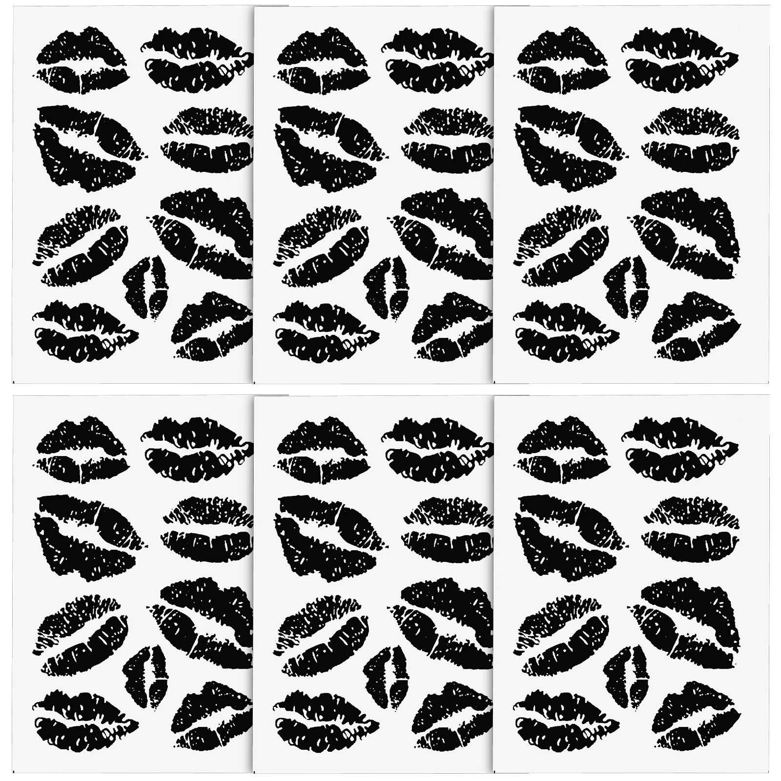6 Sheets Waterproof Temporary Tattoo Sticker Face Tattoos Stickers For Nail Realistic Adults Cute