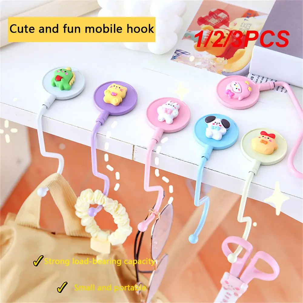 

1/2/3PCS Small Bag Hooks Practical Bag Holder Desk Hooks Movable Backpack Hook Strong Stability Handbag Hanger Hook Cute Purse