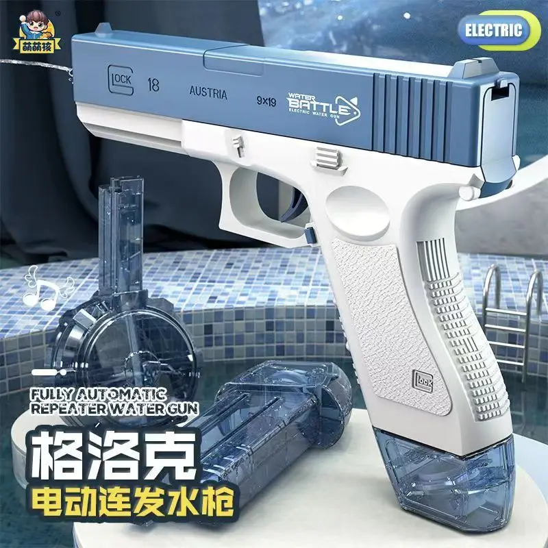 BLUE SKY - Maxi Pistolet à Eau 70 Cm, Réservoir, Sangle, Jeu D'extérieur Dès 6 Ans - Bleu