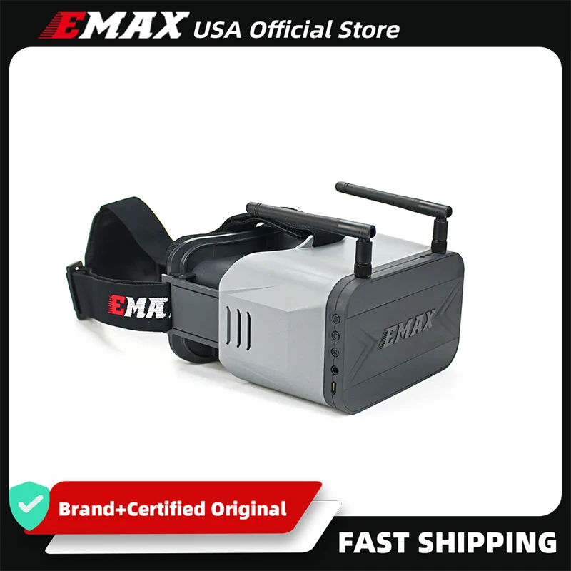 EMAX USA Official 5.8G 4.3 Inches Transporter 2 Goggle With Dual Antennas for FPV Racing Drone
