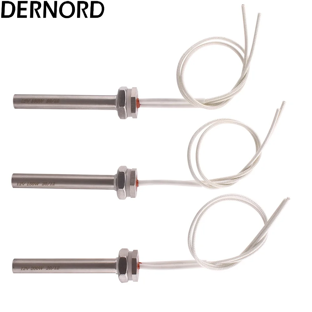 DERNORD 12V Immersion Cartridge Heater Rod M16 Thread Electric Tubular  Water Heating Element volts Resistance100w 150w 200w - AliExpress