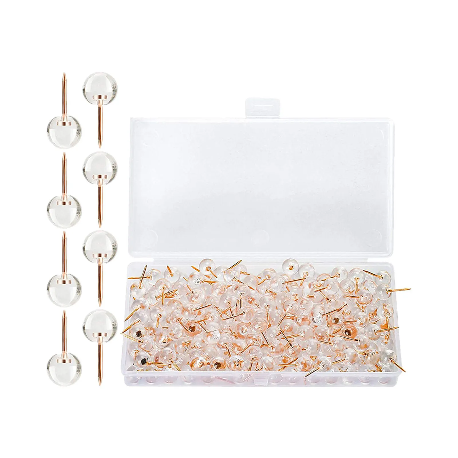 50Pcs 투명한 엄지 못 다용도 섬세한 푸시핀 멀티 오피스 데스크 액세서리 코르크 보드 용품
