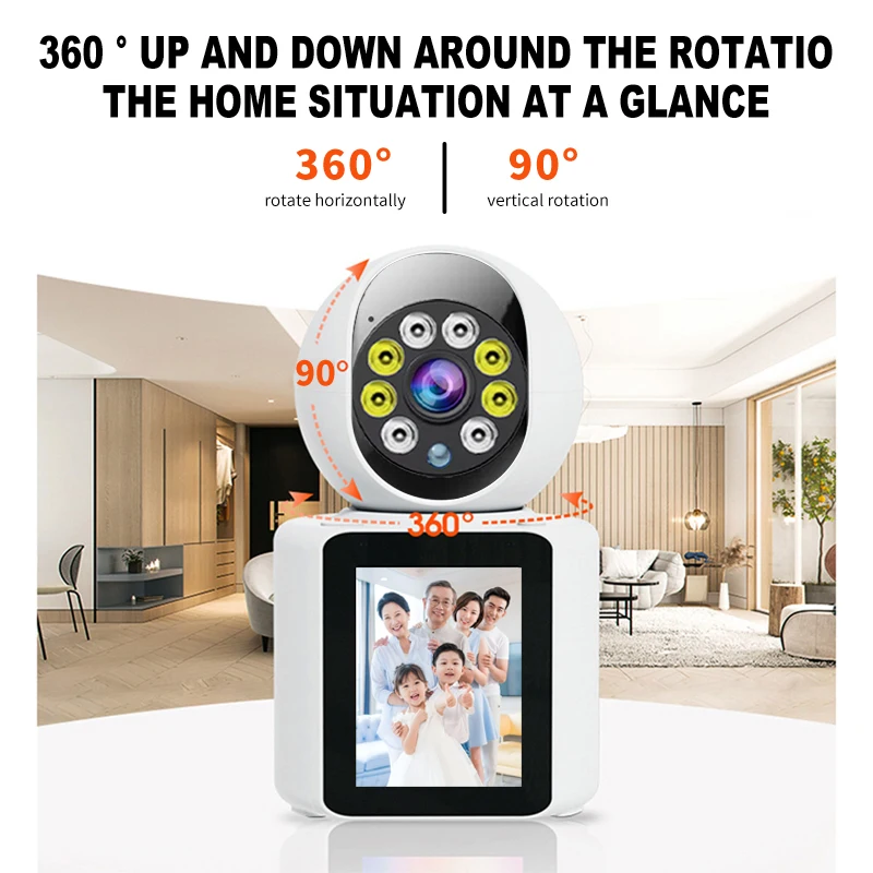 2MP Wireless WIFI Security Camera Video Call Baby Safety Protection Monitor 2.8 Inch Screen Button Call PTZ Auto Tracking 4