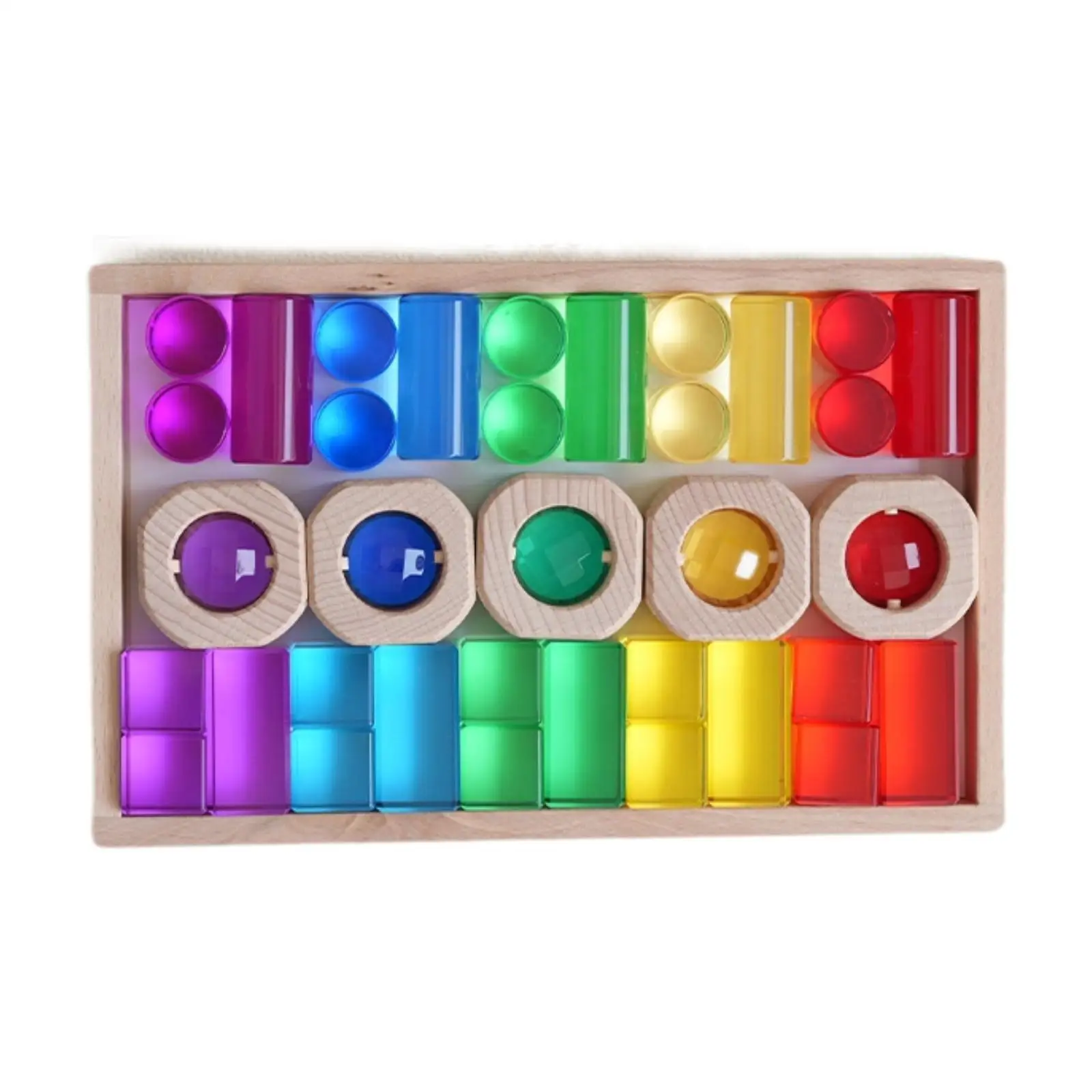 Rainbow Building Cubes Hand Eye Coordination Fine Motor Skills Educational Toys Stacking Toy for Kids Children Birthday Gift