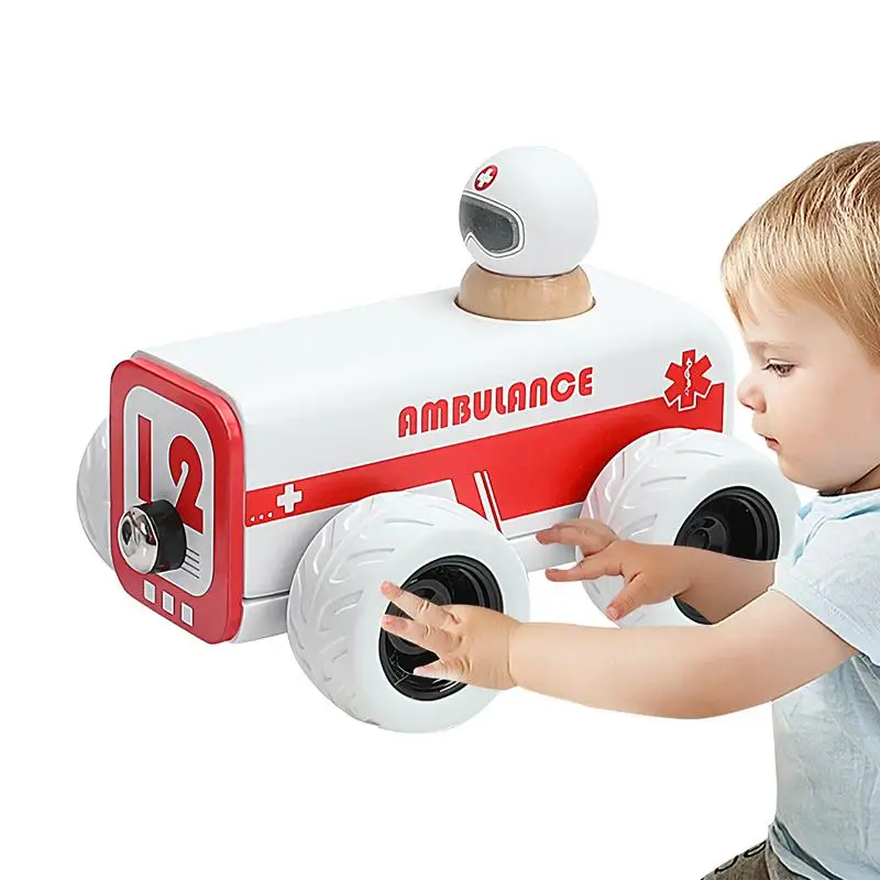 

Машинка скорой помощи, инерционная машинка, игрушки, маленькая фрикционная деревянная модель для раннего обучения, для мальчиков и девочек