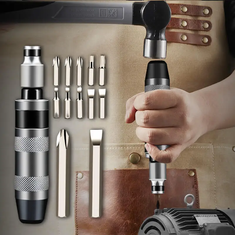 

Impact Screwdriver Impact Bit Kit Hammer Head Sets Drive Manual Reversible Impact Driver Disengage Rusted Fasteners Frozen Bolts