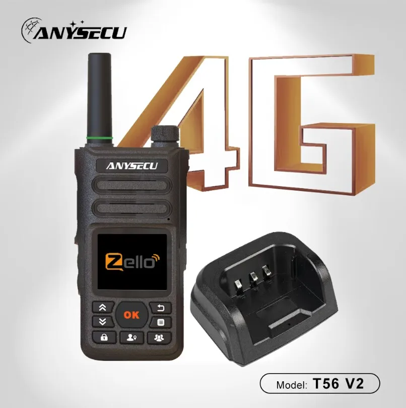 Новая рация ANYSECU 4G T56 V2 версия Android 5.1.1 с GPS Wifi Zello PTT