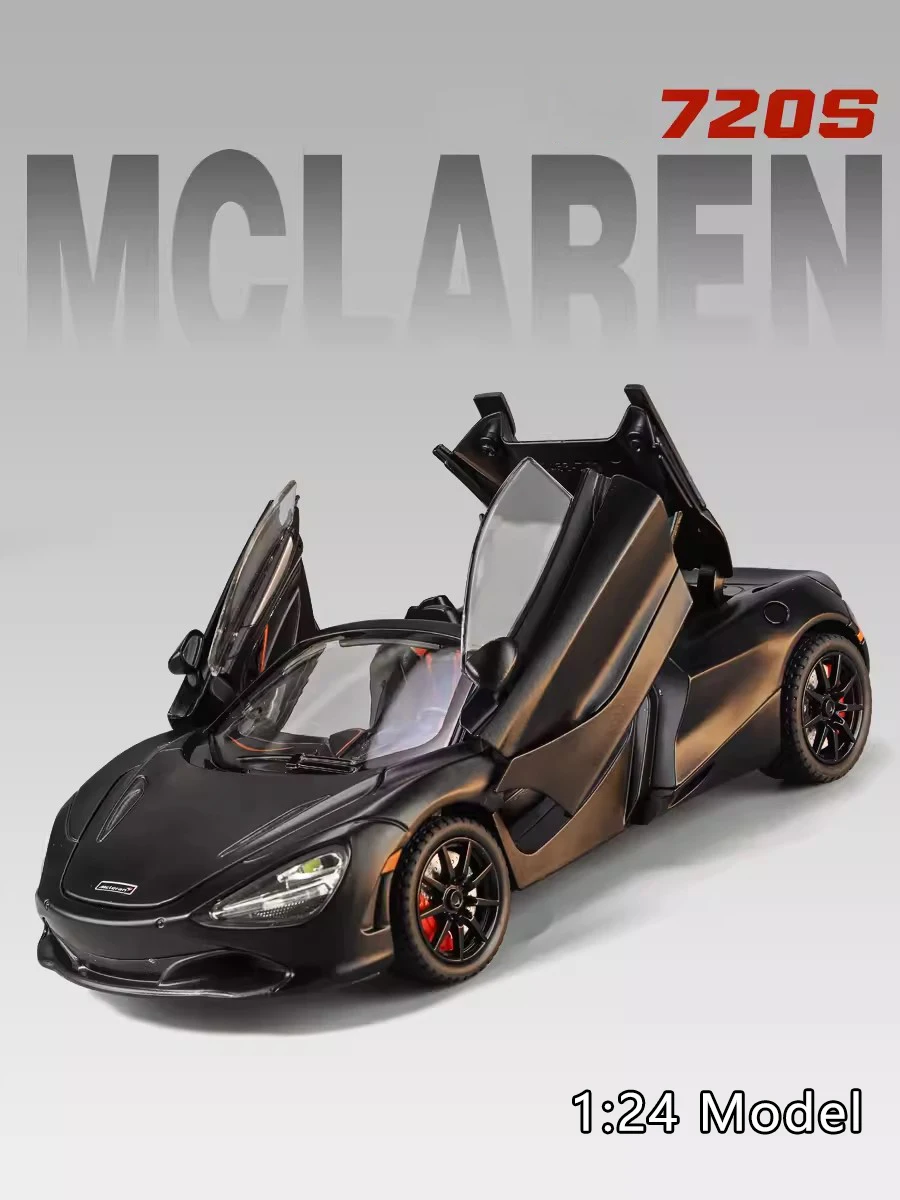 

Модель автомобиля Mclaren 720S из сплава в масштабе 1:24, имитация звука и фоторяда, игрушечный автомобиль, металлический спортивный автомобиль для мальчиков, коллекционные украшения, подарок