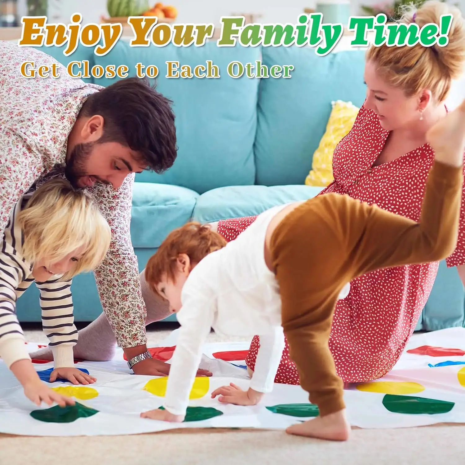 Twister Balance Game Interactive Floor Mat with Spinner Fun Family Party Game Gift for Kids Adults Team Indoor Outdoor Birthday 2