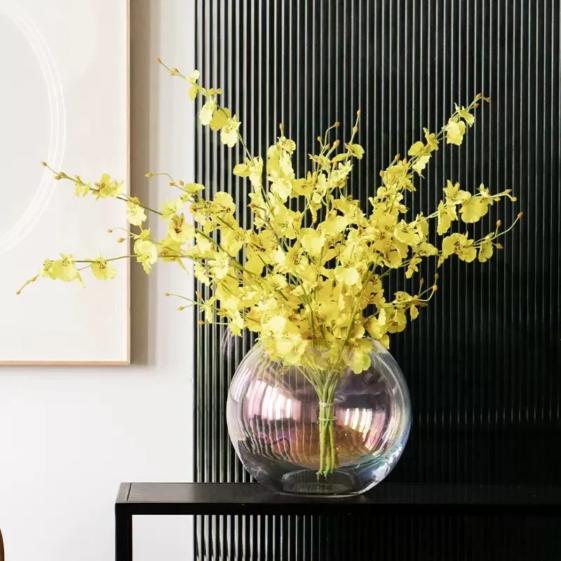 Iridescent INS-style multicolored ball glass vase holographic hydroponic flower glass ware home rose lily flower arrangement 6