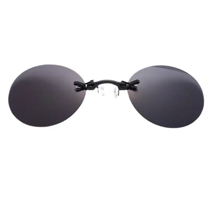 4Colors Clip On Nose Glasses Round Rimless Matrix Morpheus Sunglasses Mini Frameless Vintage Men Eyeglasses - Image 3