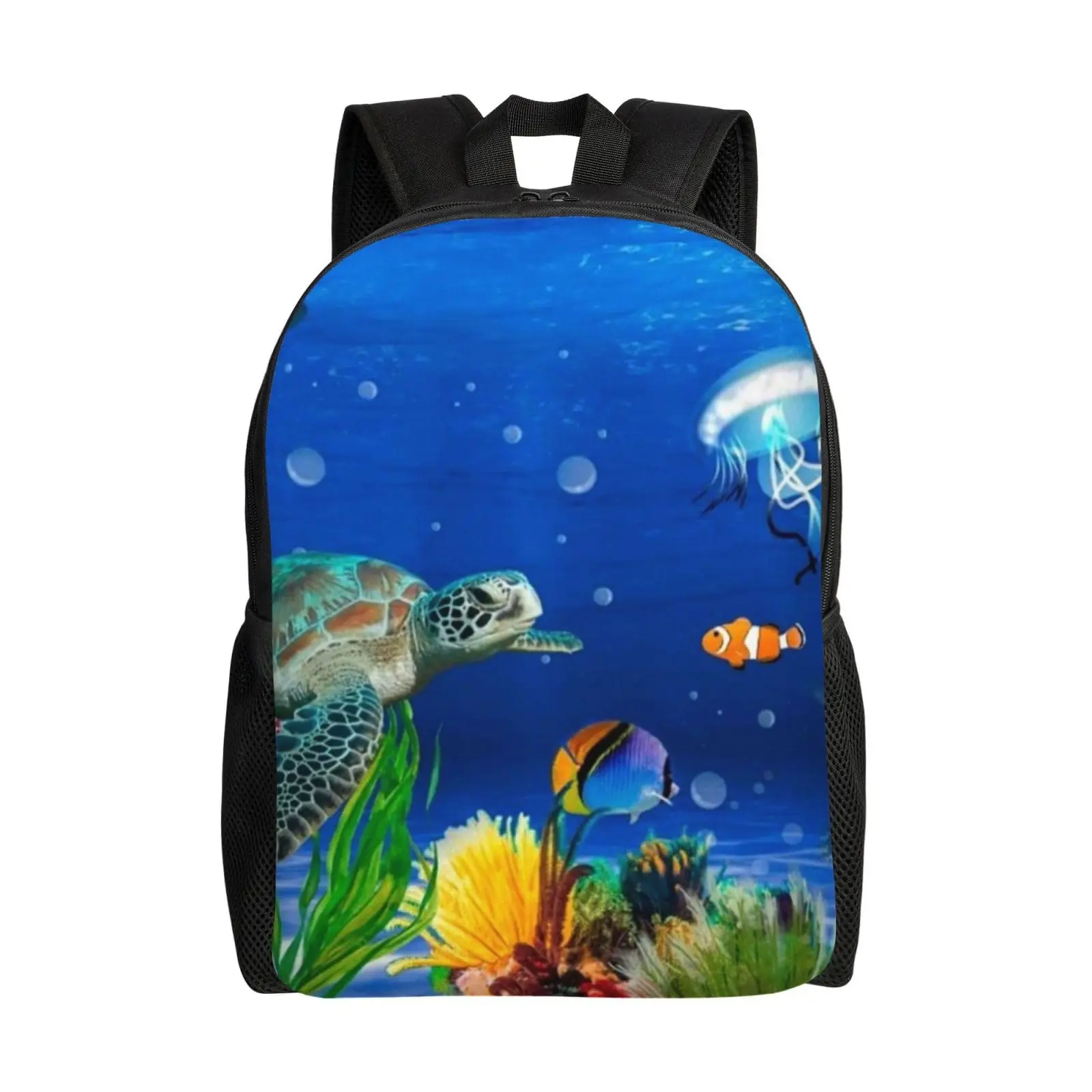 Tropical Fish 3D Print Kids School Bag Bagpack with Side Pocket 16Inch Book Bags for Teen Boys Girls Backpack Student Rucksack