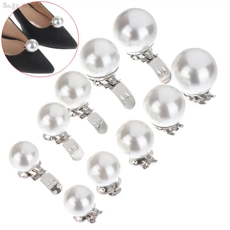 1PairPearlHighHeelShoeClipWomenBrideWeddingShoeDecorations