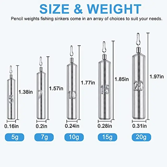 Set De 35 Plombs Drop Shot SUPAWAY - Poids De 3.5g à 20g - Anneaux En Acier Inox Rotatifs 360° - Pour Pêche En Lac Ou Rivière