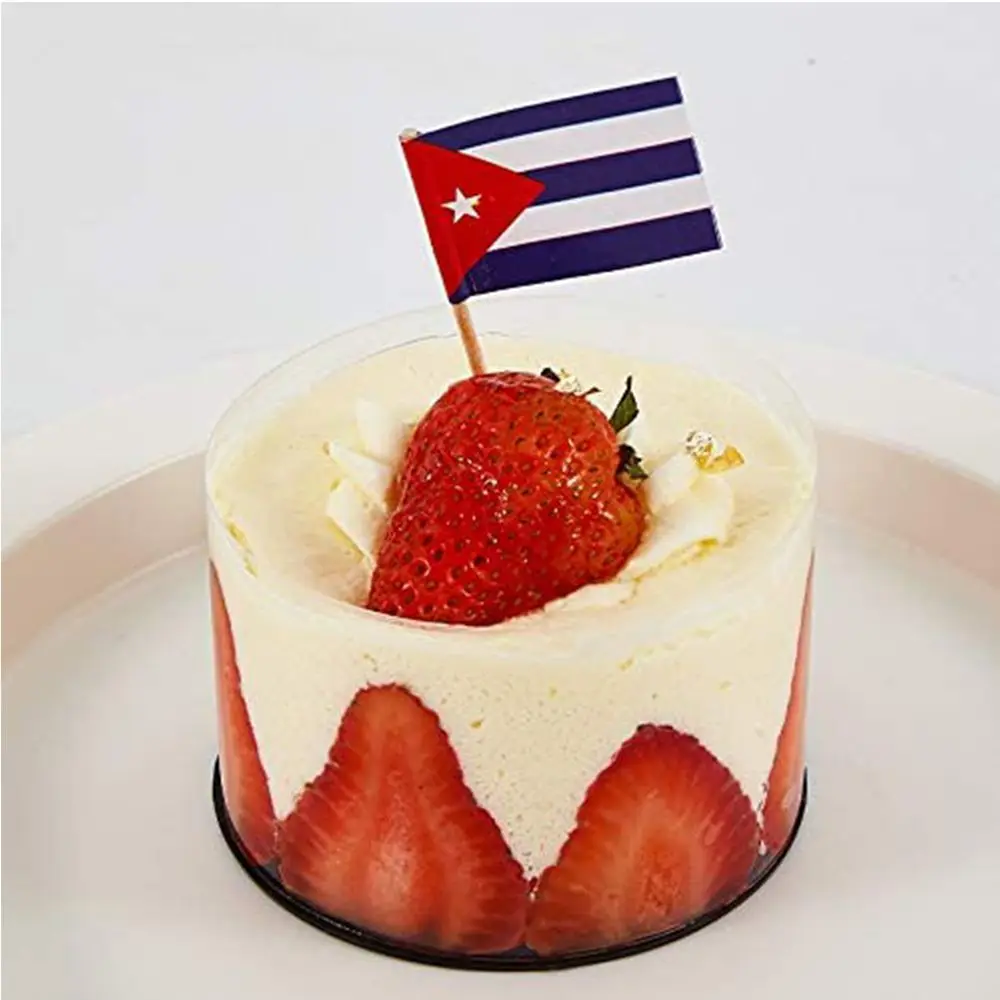 Paper Wedding Cuban Flag Cupcake Toppers Decorations
