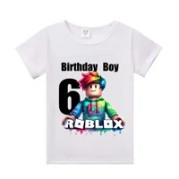 Roblox enfants T-shirts dessin animé anniversaire numéro graphique T-shirts garçons filles décontracté manches courtes hauts été enfants vêtements 4