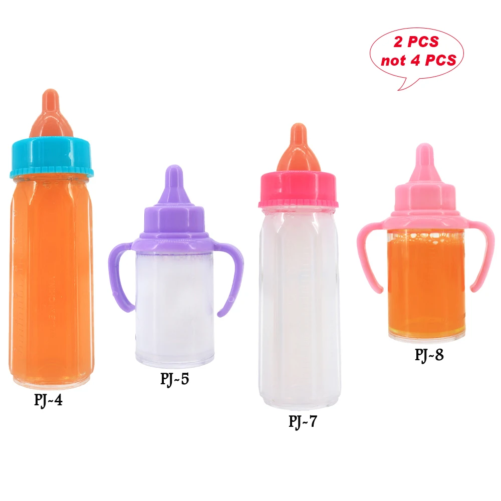 Bébé Poupée Bouteille en Plastique 2PCS Magique Bouteille Jouet Poupée  Biberon avec Sucette 