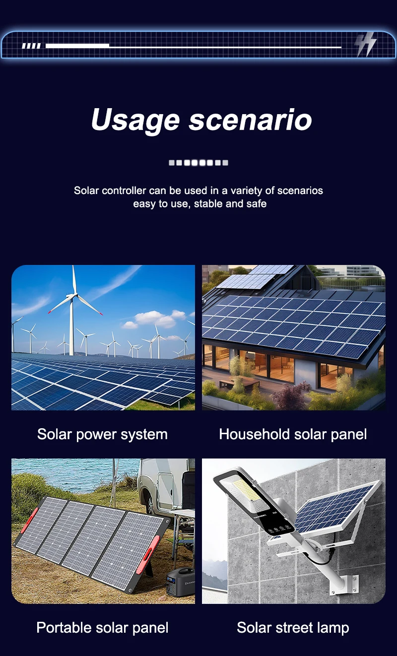 100A MPPT Solar Charging Controller 12V/24V/48V Battery Charger Automatic Maximu