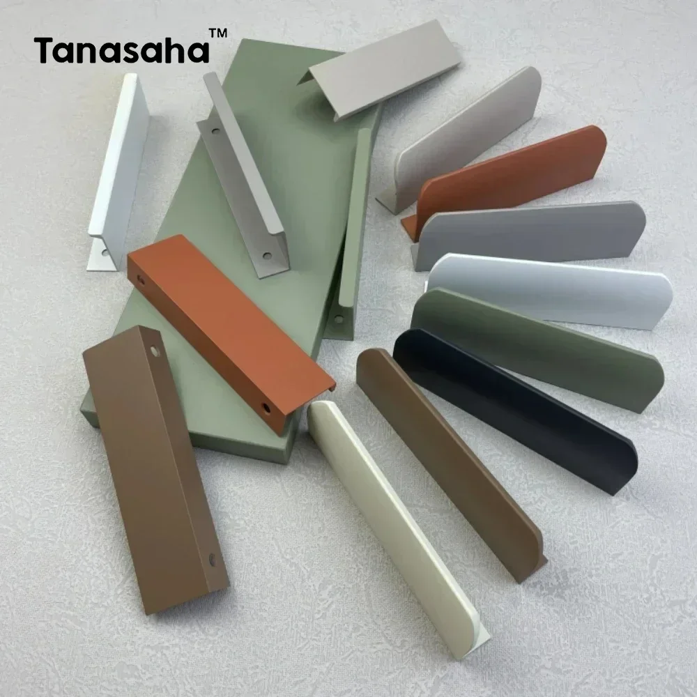 Morandi สีซ่อนสําหรับเฟอร์นิเจอร์ห้องครัวตู้ดึงอลูมิเนียมตู้เสื้อผ้าตู้ยาว Dresser ลิ้นชัก KNOB 1