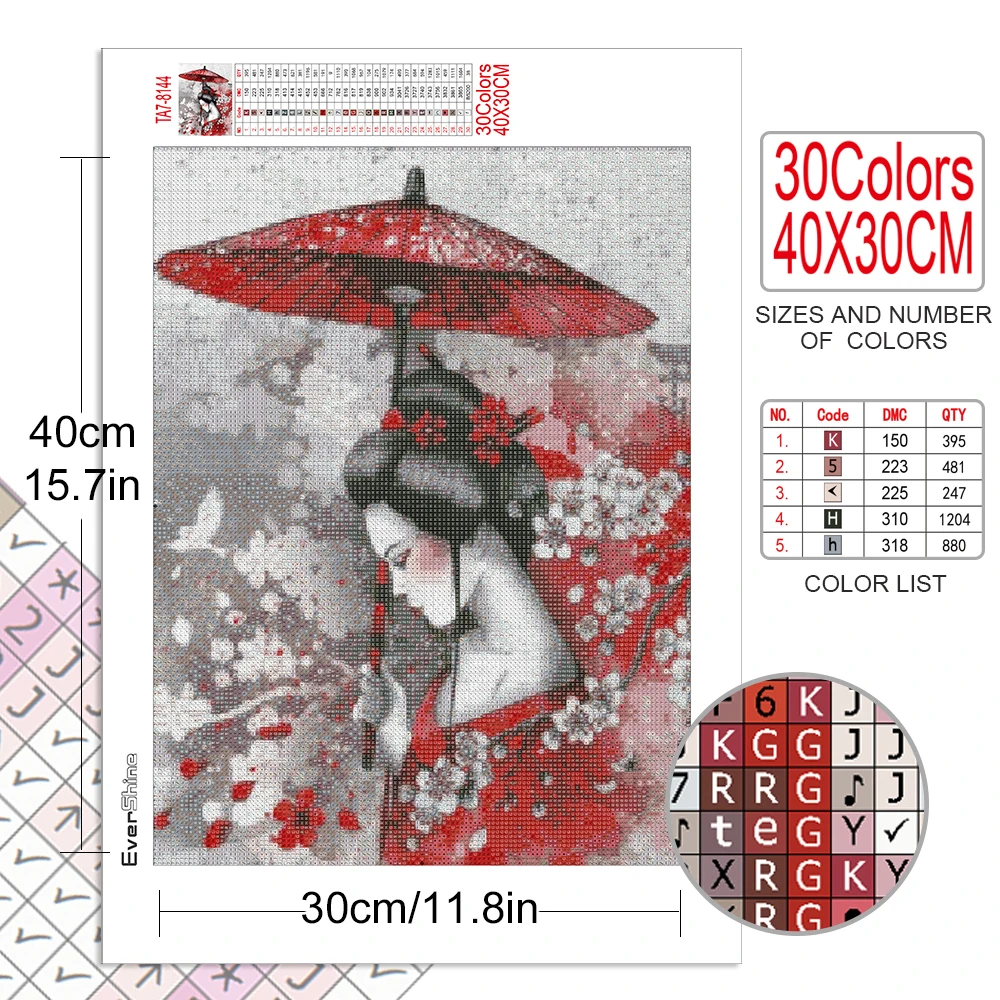 Diamond Painting Japanese Full Square Diamond Embroidery Portrait Mosaic Picture Cross Stitch Art Home Decor