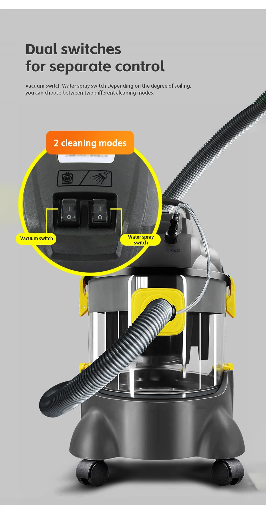 1400W Car Spray Vacuum Cleaner High Power 3-in-1 Carpet Extractor Upholstery Cle
