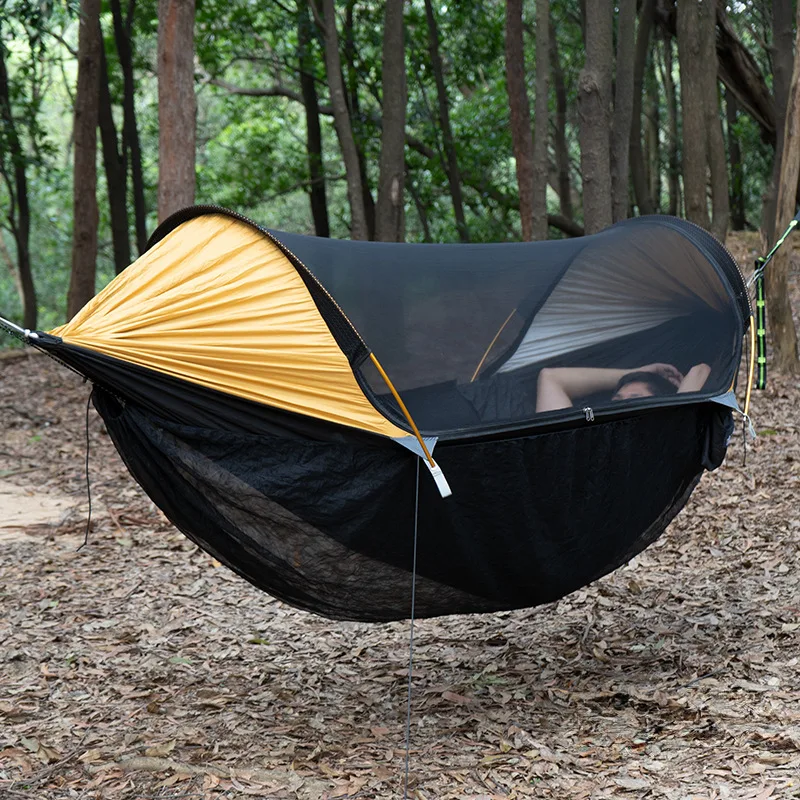 Camping Hammock Bottom Mosquito Cover Outdoor Hammock Quick Opening Detachable Mosquito Net 6